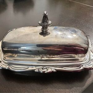 Vintage Newport Plated Sterling Silver Butter Dish